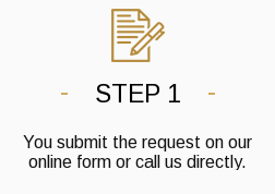 Step 1. You submit the request on our online form or call us directly.